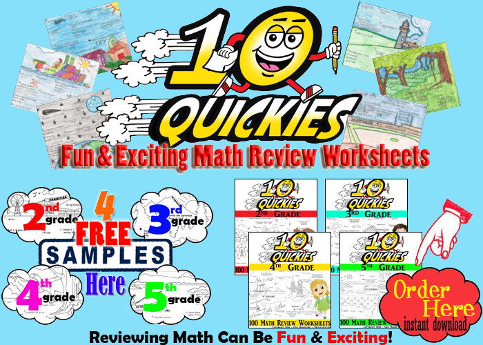no-prep elementary math review worksheets